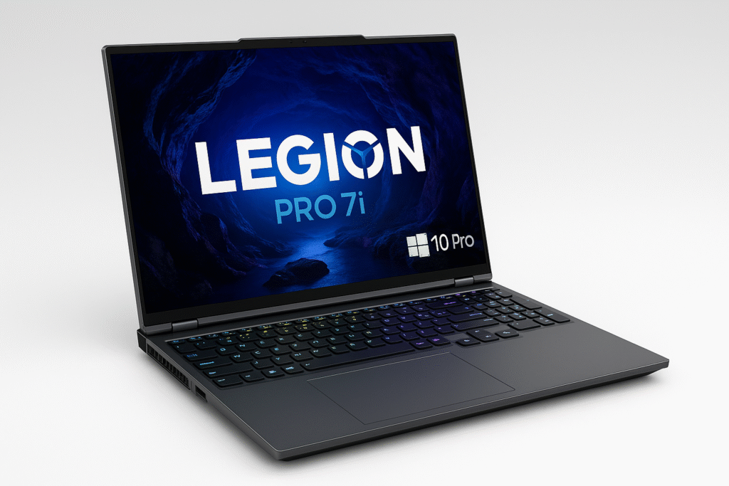 16-inch WQXGA 2560×1600 Lenovo Legion Pro 7i display with 240Hz refresh rate, 16:10 aspect ratio, 100% sRGB color accuracy, and NVIDIA G-SYNC support.