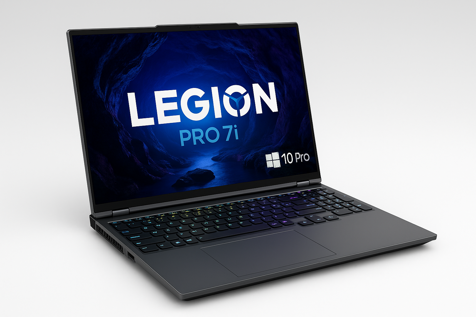 16-inch WQXGA 2560×1600 Lenovo Legion Pro 7i display with 240Hz refresh rate, 16:10 aspect ratio, 100% sRGB color accuracy, and NVIDIA G-SYNC support.