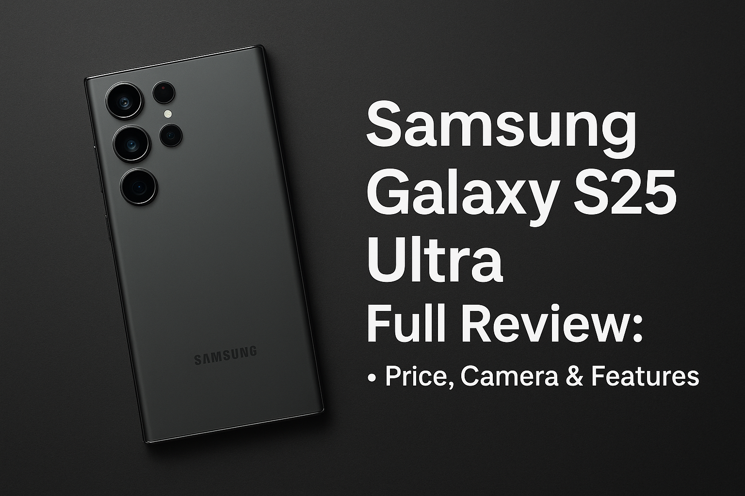 Samsung Galaxy S25 Ultra full review – titanium design, 200MP AI camera, Snapdragon 8 Gen 3 Elite chip, 6.9-inch AMOLED display, 5000mAh battery, S Pen features, and 2025 price details.