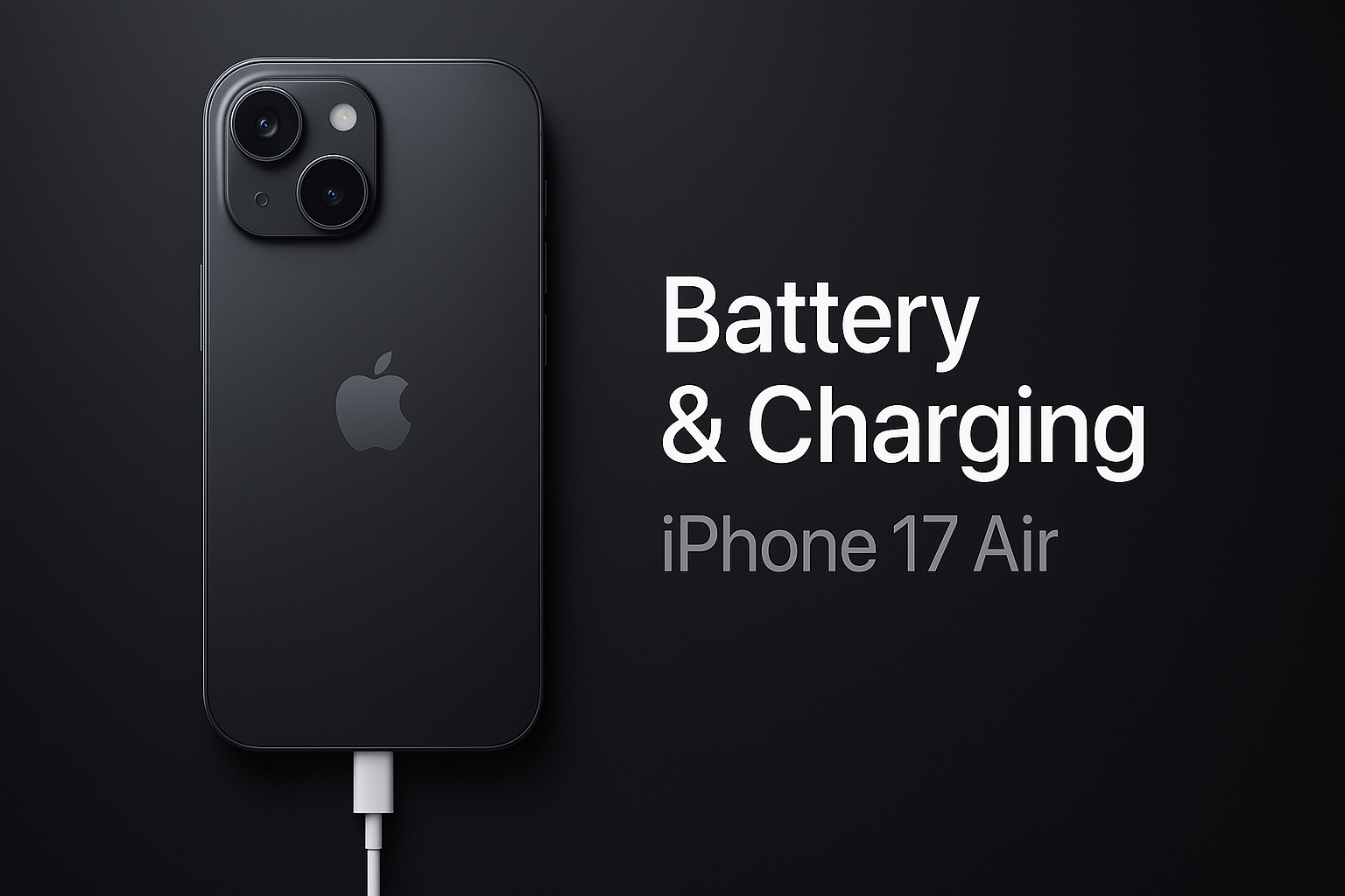iPhone 17 Air battery life 28 hours video playback, 45W USB-C fast charging, MagSafe 3.0 wireless charging, reverse charging for AirPods and Apple Watch