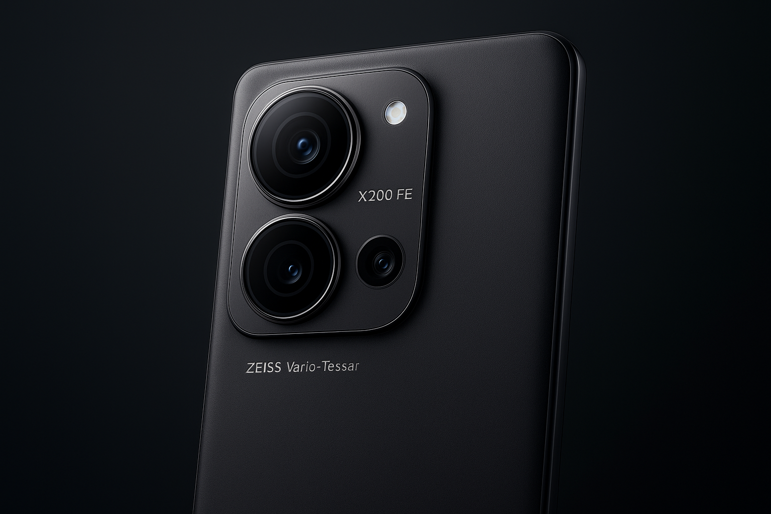 Vivo X200 FE 50MP triple rear camera with 8MP ultra-wide and 2MP macro lens, plus 32MP AI selfie camera – detailed shots, night mode, 4K video recording, portrait photos.