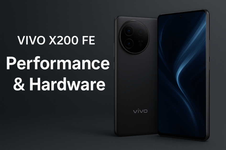 Vivo X200 FE performance and hardware – powered by MediaTek Dimensity 8300 5G chipset with 12GB RAM and 950,000+ AnTuTu score for gaming and multitasking.