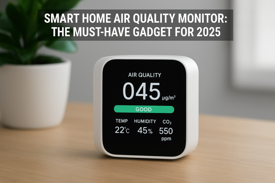 Smart Home Air Quality Monitor for 2025 — modern indoor air pollution detector compatible with Alexa and Google Assistant