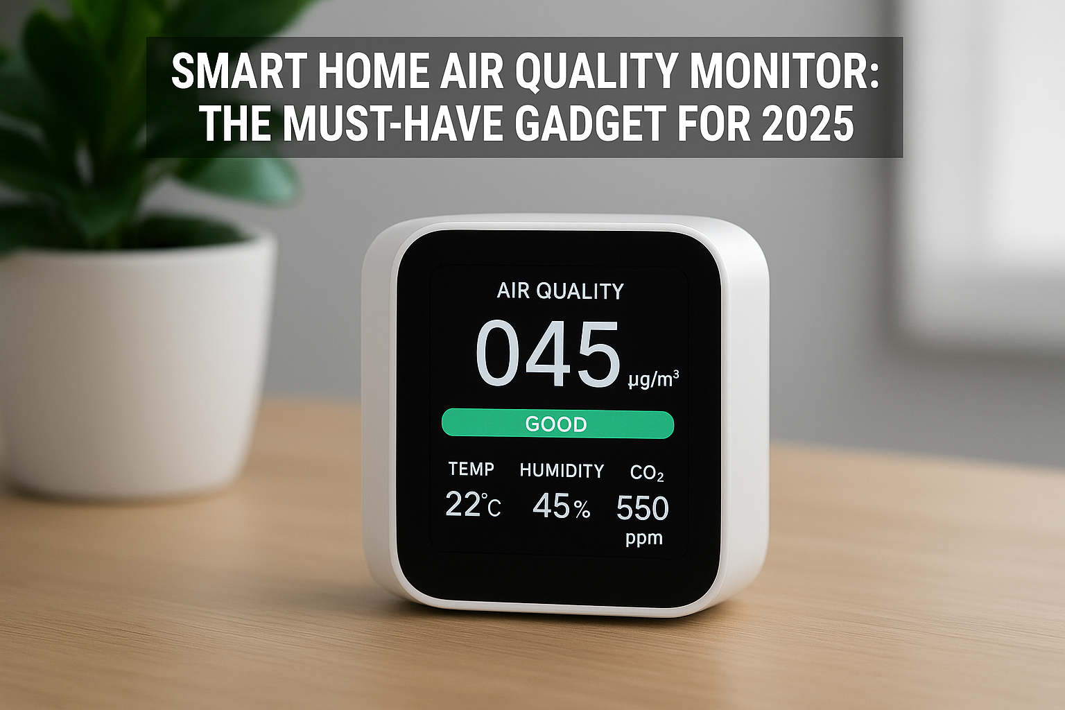 Smart Home Air Quality Monitor for 2025 — modern indoor air pollution detector compatible with Alexa and Google Assistant