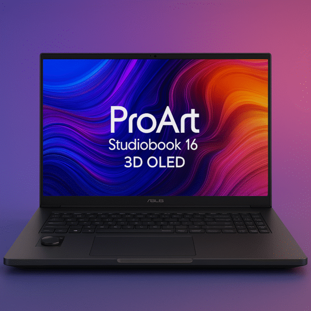 ASUS ProArt Studiobook 16 3D OLED AI laptop 2025 for 3D modeling, animation, VFX, NVIDIA RTX 5000 GPU
