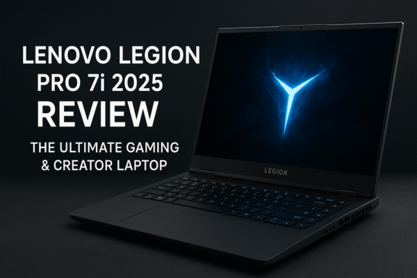 Lenovo Legion Pro 7i 2025 gaming laptop with RGB keyboard, Storm Grey aluminum design, Intel Core i9 and NVIDIA RTX 4090 graphics, placed on desk with 16-inch WQXGA 240Hz display.