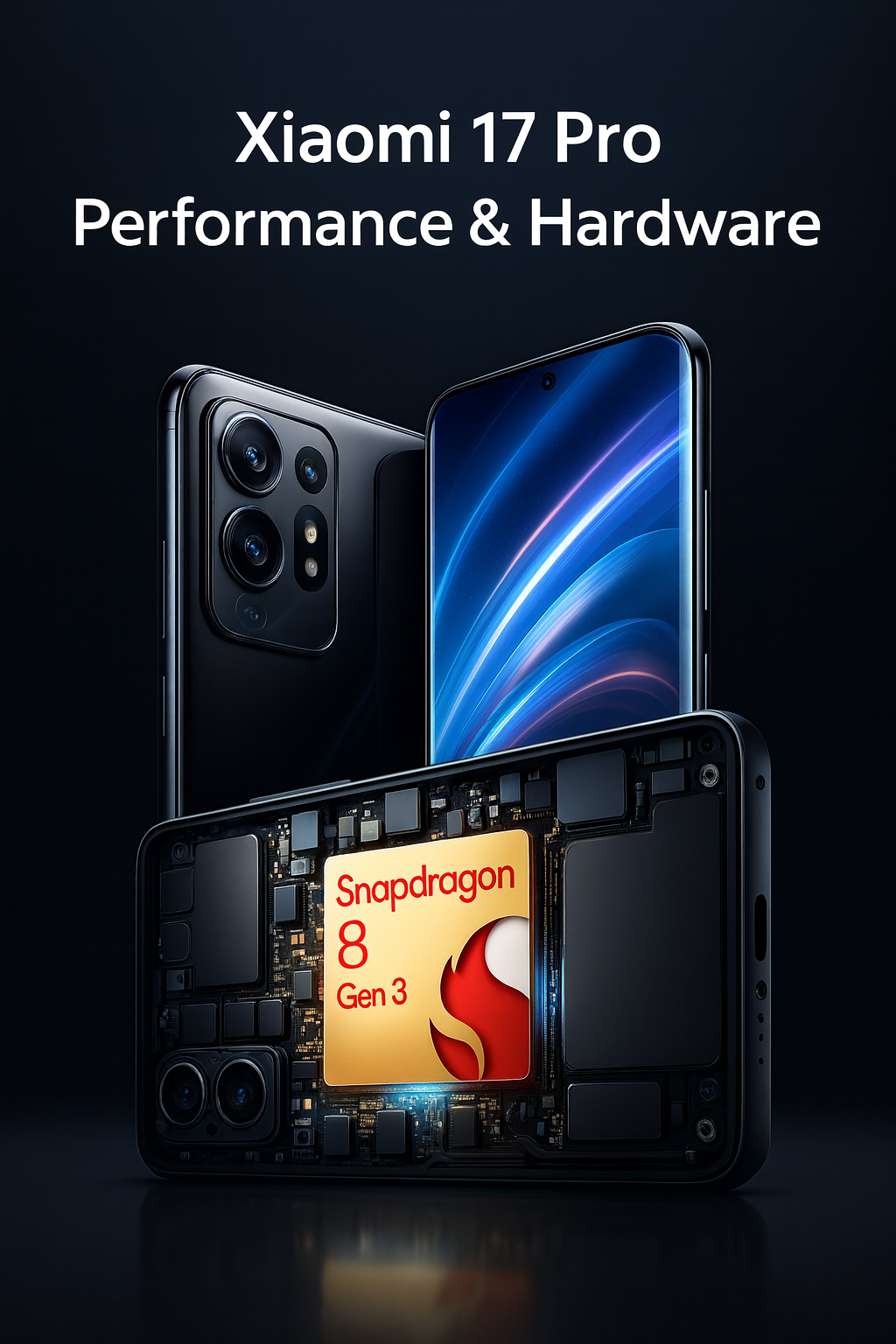 Snapdragon 8 Elite Gen 5 processor powering the Xiaomi 17 Pro with advanced 3 nm technology for ultra-fast gaming and multitasking.