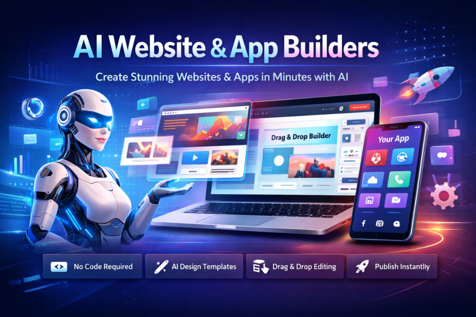 AI website and app builders enabling users to create digital products easily